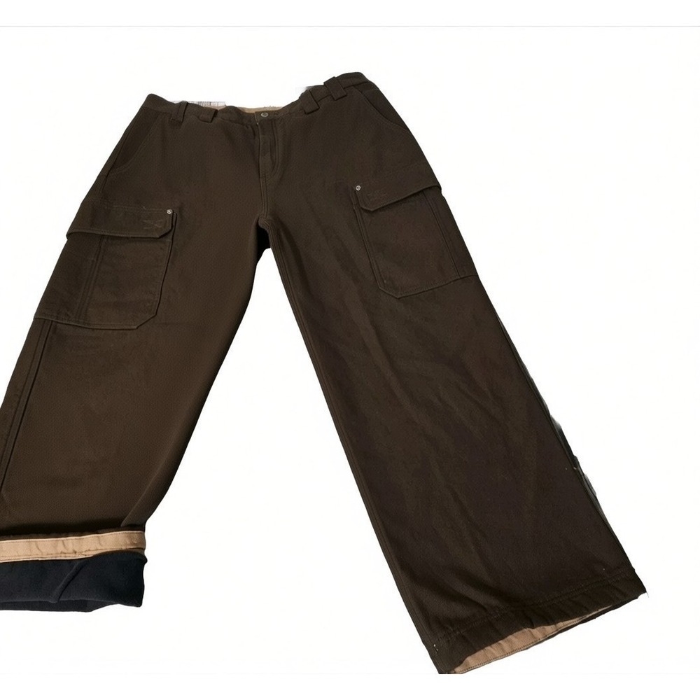 Carhartt Carpenter Pants Men's 42x30 Brown Flannel Lined Canvas‎ Relaxed Duck
